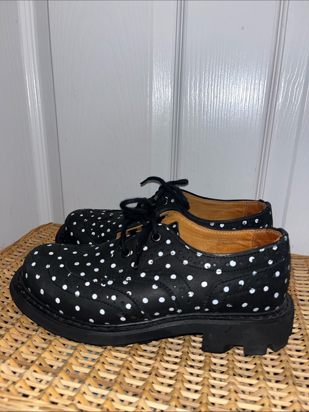 JOHN FLUEVOG 7th Heaven Michael polka dot wingtip derby shoes